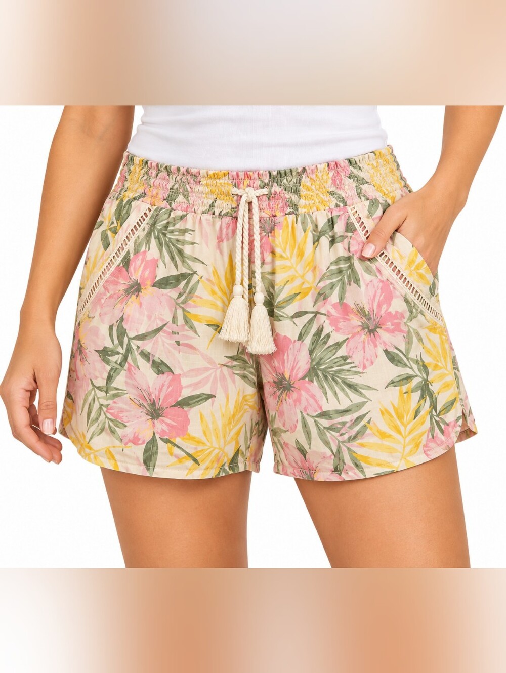 BRIGGS Floral Pull-On Shorts – XL